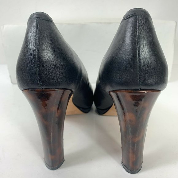Corso Como Black Leather Heels Pumps Wms Sz 6.5M - Picture 6 of 8